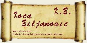 Koča Biljanović vizit kartica